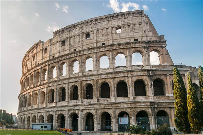 Colosseum in Rome at sunrise